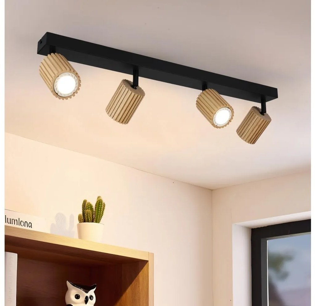 Brilagi - Oprawa punktowa MODERN WOOD 4xGU10/8W/230V kauczukowiec/czarny