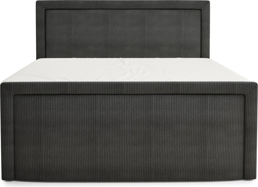 Antracytowe łóżko kontynentalne ze schowkiem 160x200 cm Fresco – Maison de Rêve