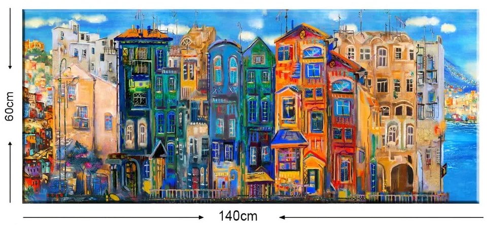 Obraz Tablo Center Colorful Houses, 140x60 cm