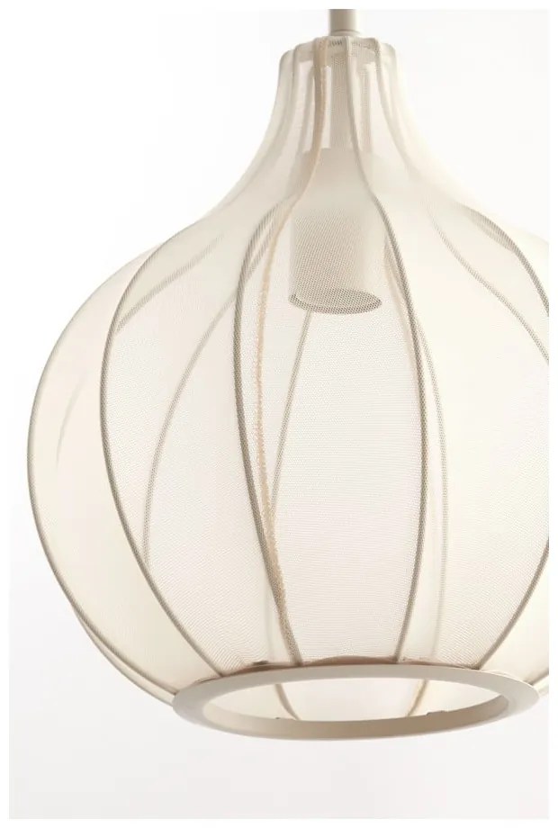 Beżowa lampa wisząca z tekstylnym kloszem ø 29 cm Elati – Light &amp; Living