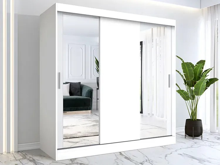 Szafa przesuwna biały mat 200 cm - Seko 6X
