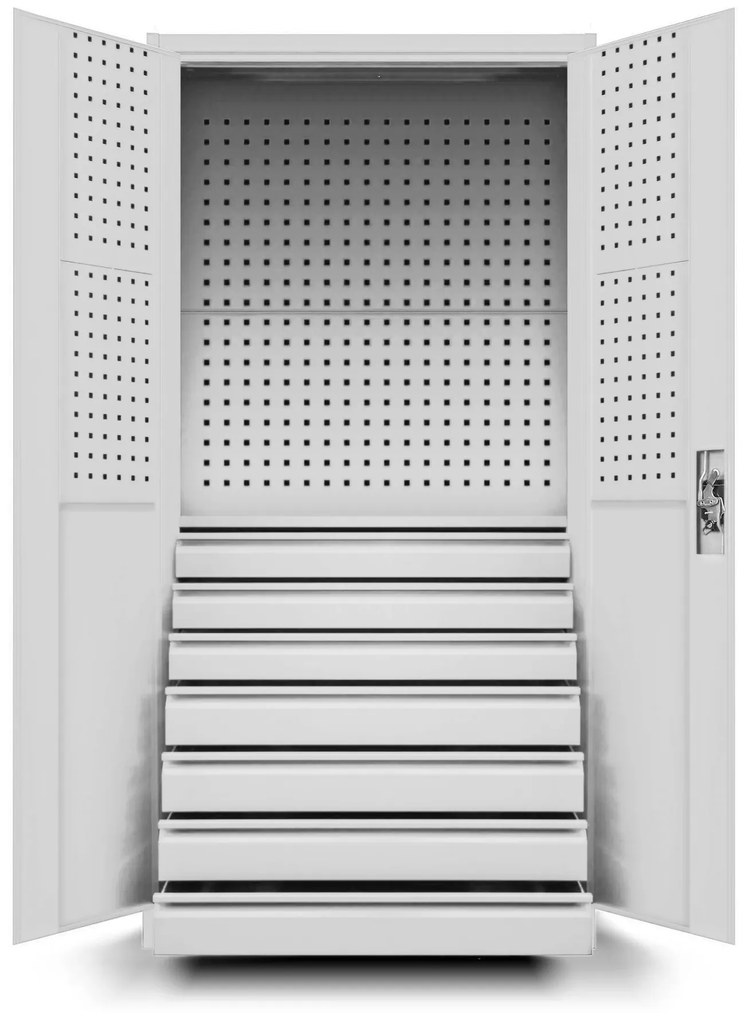 Szafa warsztatowa DAREK, 920 x 1850 x 500 mm, szara