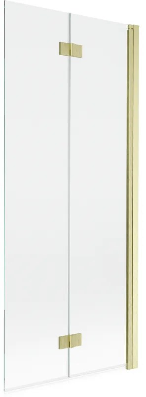 Mexen Mist parawan nawannowy 2-skrzydłowy prawy 80 x 150 cm, transparent, złoty szczotkowany - 8A9-080-002-55-00-P