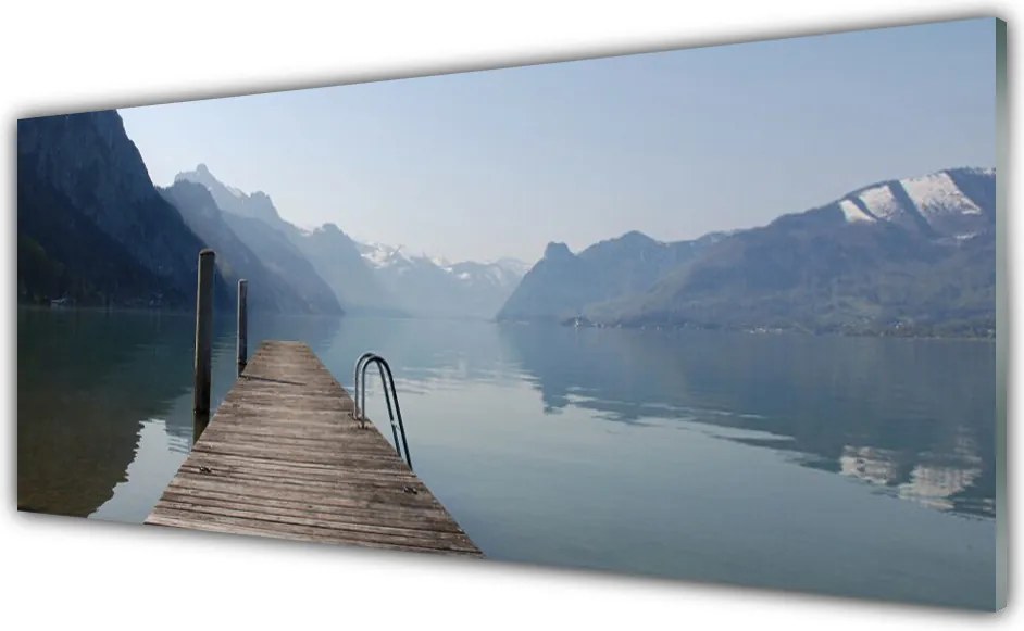 Panel Szklany Drewniane Molo nad Jeziorem