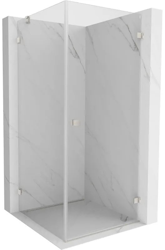 Mexen Lunar-B kabina prysznicowa uchylna prawa 100 x 100 cm, transparent, nikiel szczotkowany - 832-100-100-97-00-P