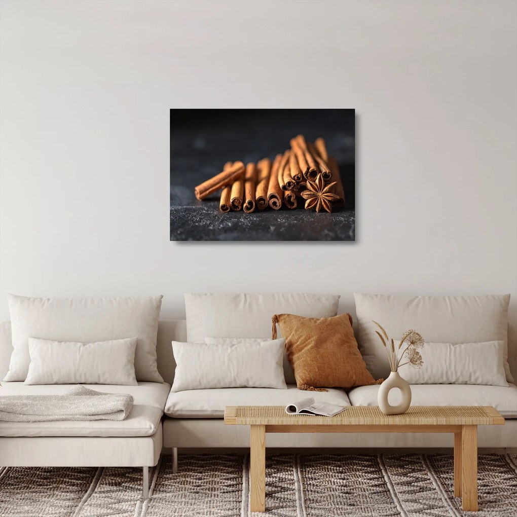 Obraz na szkle - cynamon (70x50 cm)
