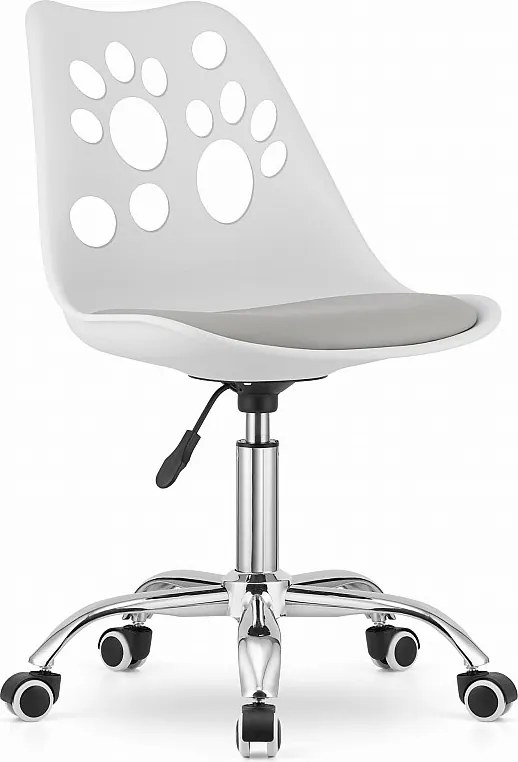 Krzesło obrotowe Valora PRINT ergonomiczne, białe i szare do domowego biura