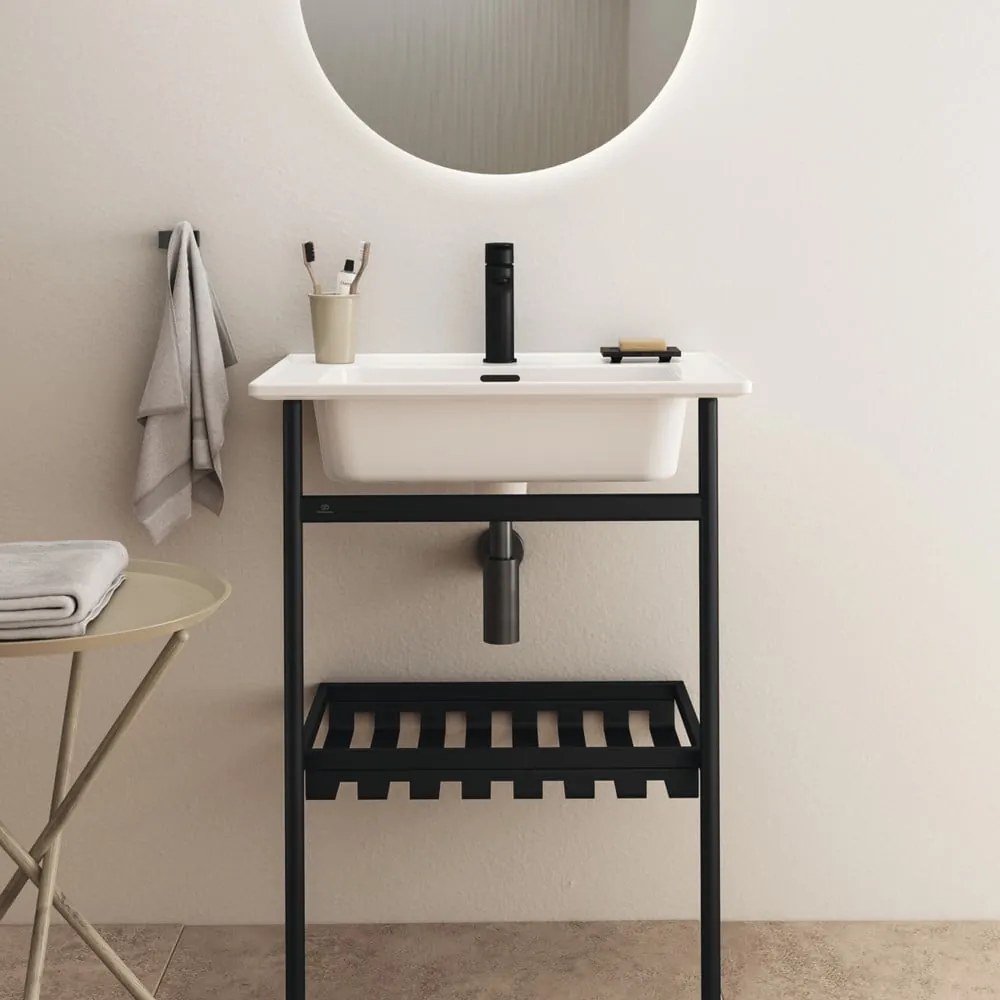 Czarny metalowy stelaż pod umywalkę 56x84 cm Conca – Ideal Standard