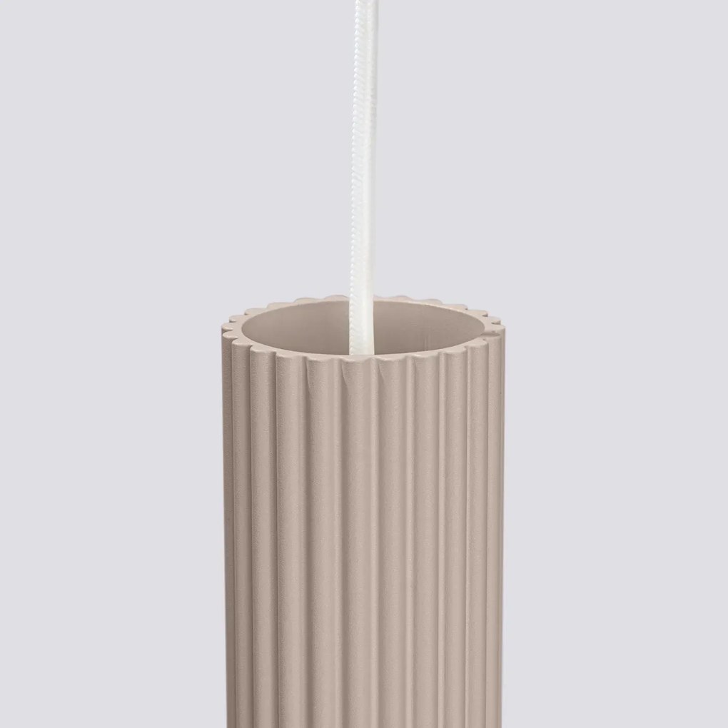 Lampa wisząca KARBON 1 taupe ryflowana SOLLUX  LIGHTING