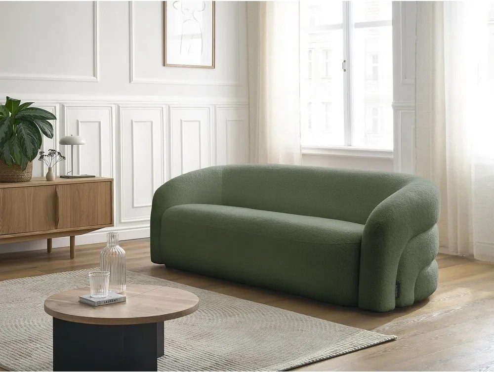 Zielona sofa z materiału bouclé 193 cm Elina – Bobochic Paris