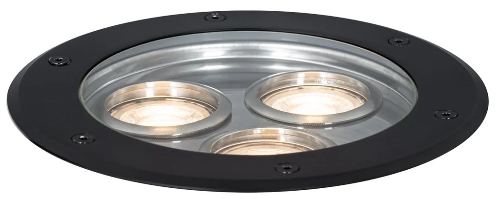 Nowoczesny klosz ogrodowy czarny 3-punktowy IP65 - Tribus