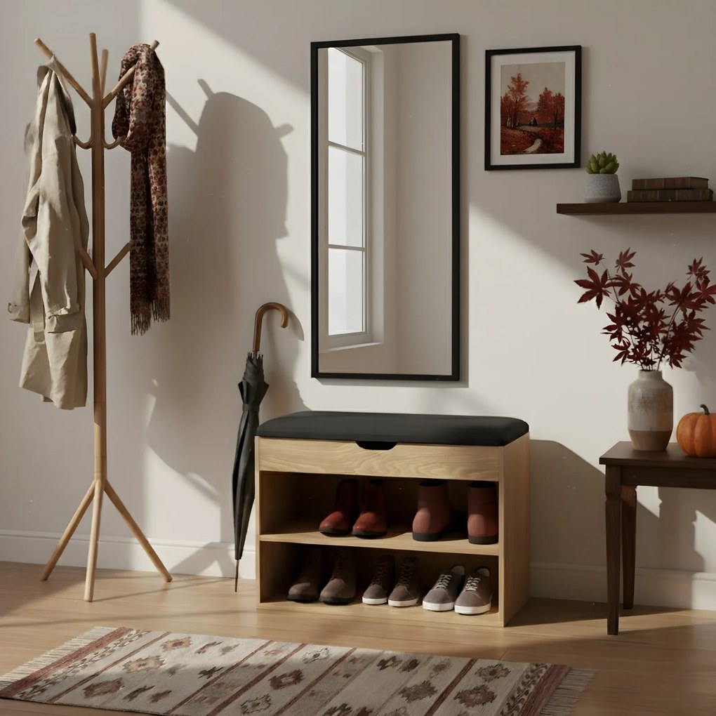 Szafka na buty z siedziskiem LEVA, 60 x 30 x 47 cm