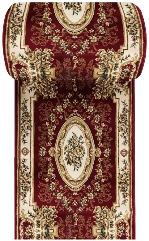 Czerwony elegancki chodnik dywanowy na metry W0-W49