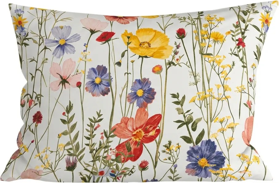 Poszewka na poduszkę z mikrofibry WILDFLOWERS 50x70 cm, kolorowa