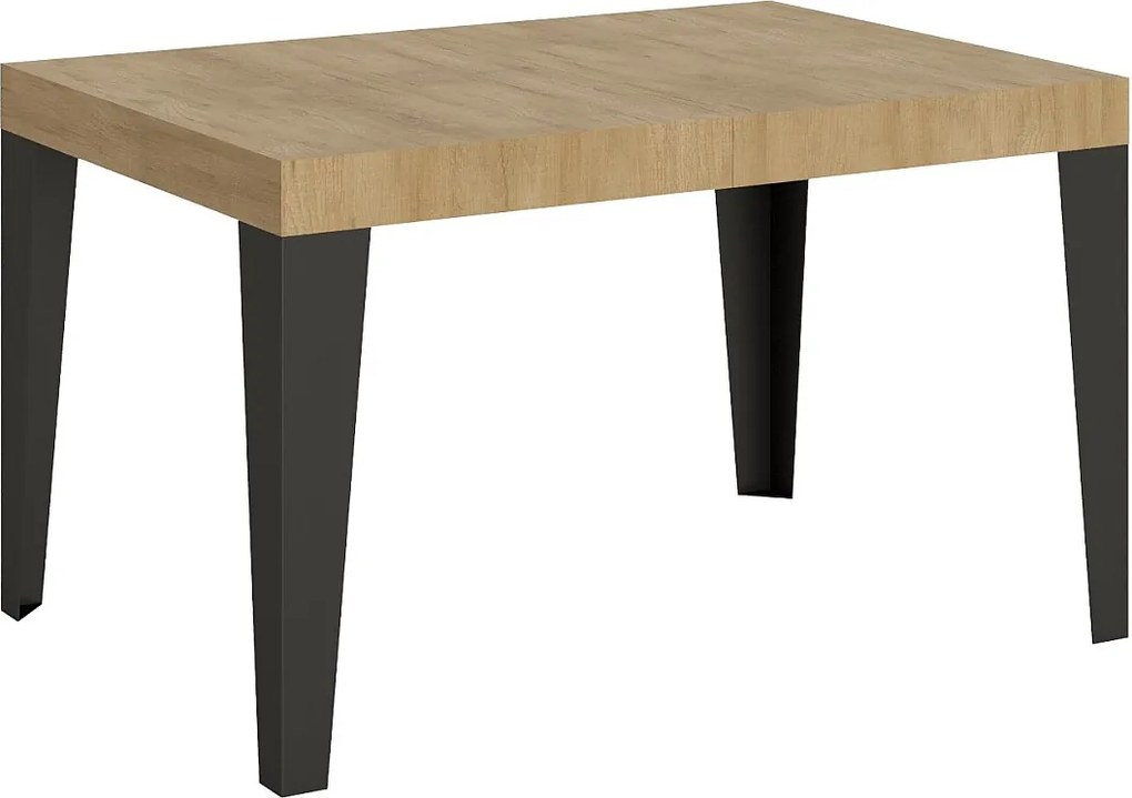 Stół rozkładany 140/224x80cm Flame dąb naturalny nogi antracytowe