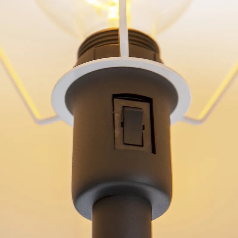 Klasyczna lampa podłogowa czarna z czarnym kloszem i lampką do czytania - Retro klasyczny/Antyczny Oswietlenie wewnetrzne
