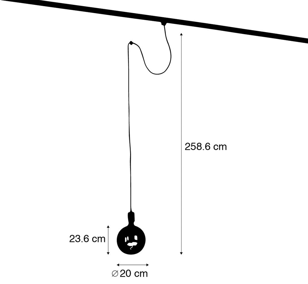 Lampa wisząca z zawieszeniem szynowym czarny w tym LED G200 - CavaluxPrzemysłowy Oswietlenie wewnetrzne