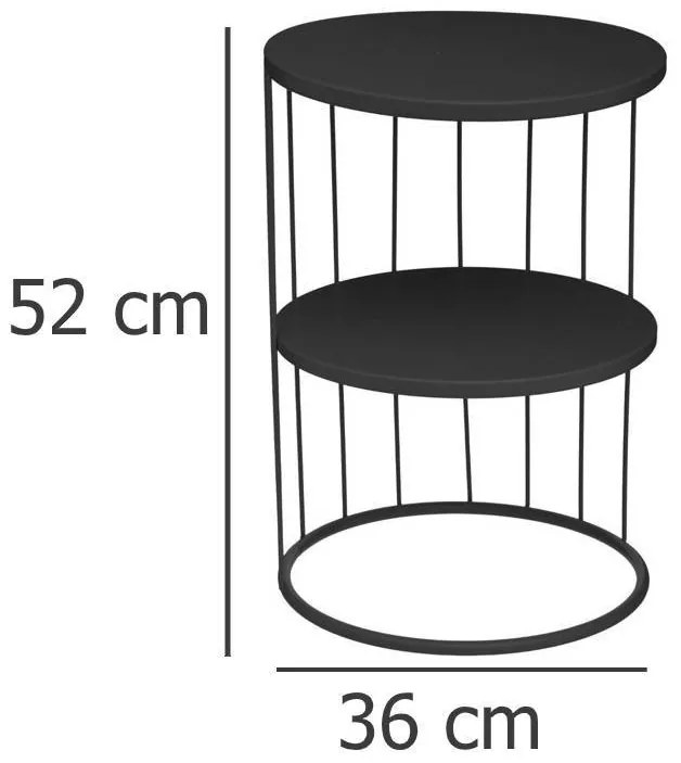 Stolik kawowy KOBU, 2 poziomy, Ø 36 cm