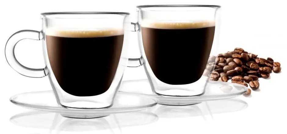 Zestaw 2 szklanek z podwójną ścianką Vialli Design Amo Espresso, 50 ml