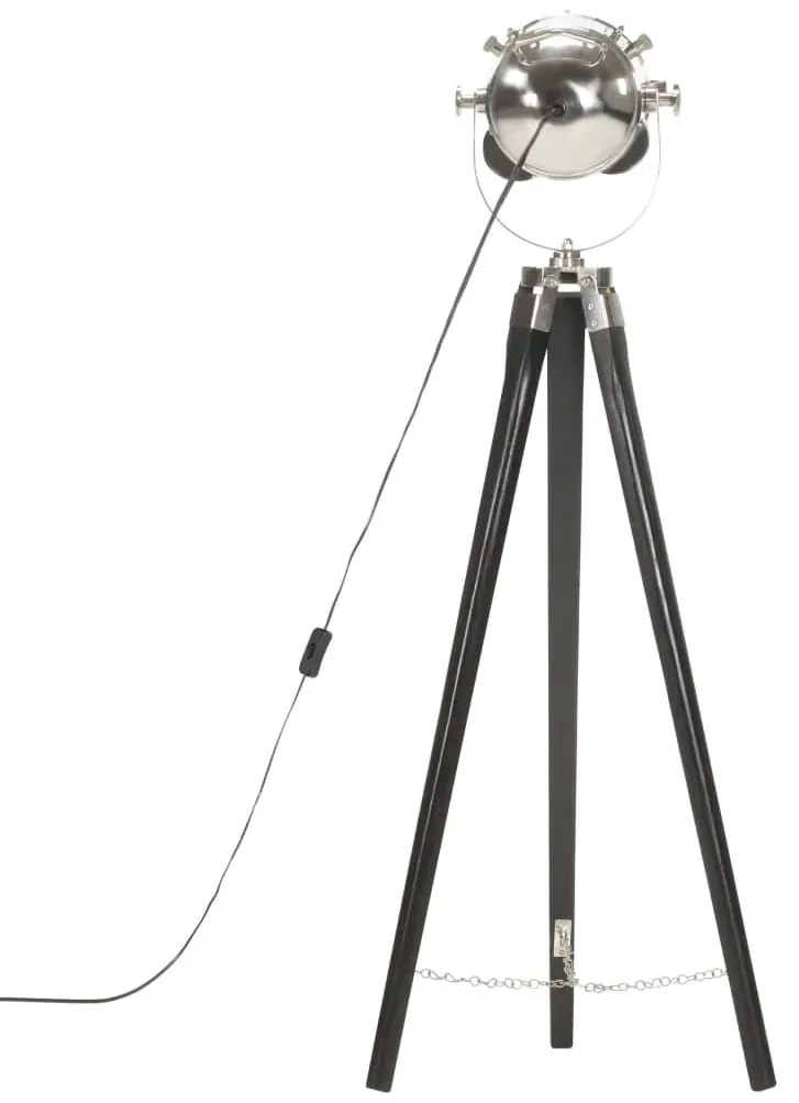 Czarna lampa stojąca retro drewniana EX191 C6-R26