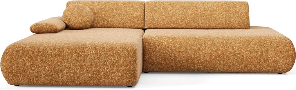 Masseno Narożnik DELTA z funkcją spania i pojemnikiem na pościel Narozniki L, Rozkładana sofa - Brązowy, PUENTE 52