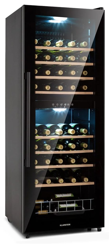 Klarstein Barossa 48cm 54 Butelki Winiarka Dwustrefowa Czarny