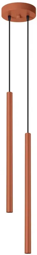 Wiszące podwójne lampy tuby w kolorze ochra - M085 L4-T56