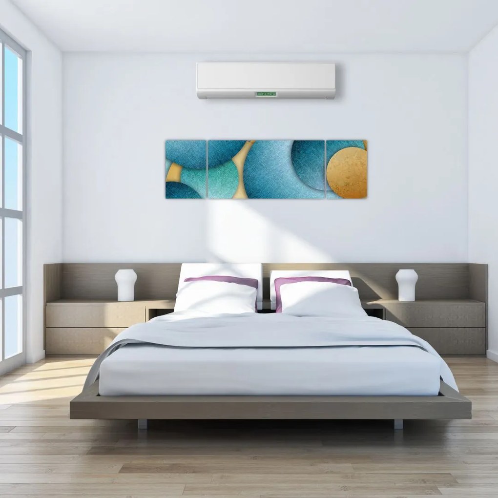 Obraz kręgów abstrakcji (170x50 cm)