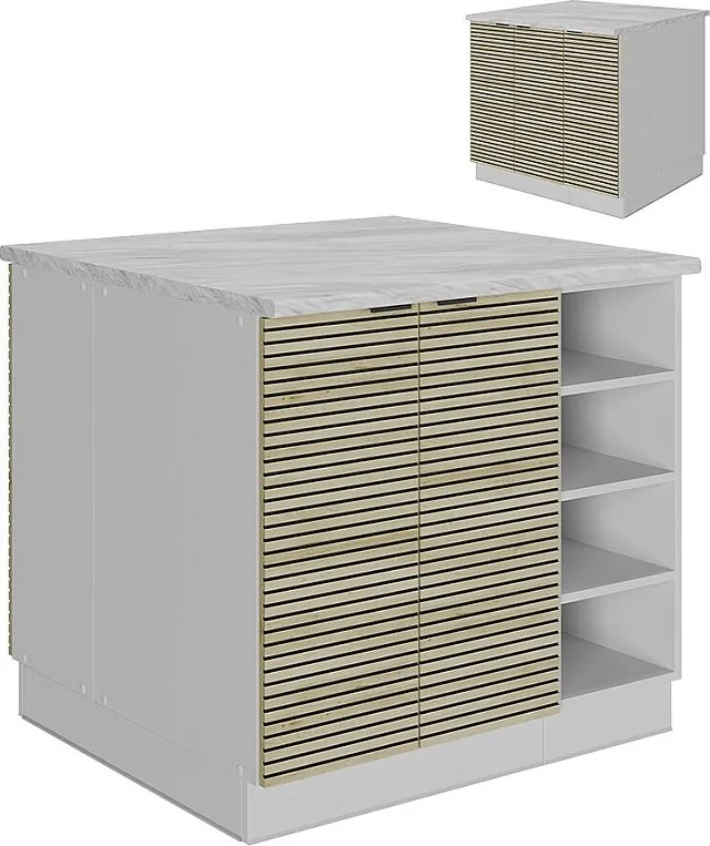 Wyspa kuchenna panel dębowy 90x60x82 fame-line