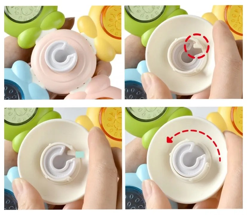 Woopie baby spinner zabawka sensoryczna pszczoła kurczak królik wymienne 3 szt.