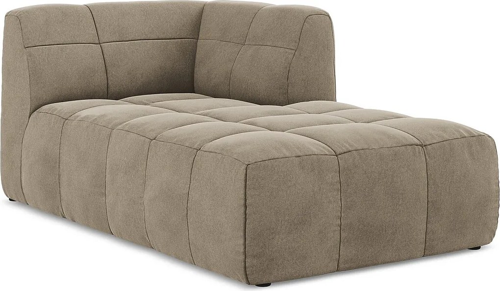 Szezlong prawostronny - z tkaniny welwetowej - beżowy - ALOHA