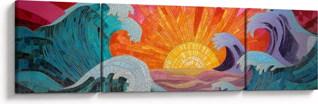 Obraz - Mozaika fal (170x50 cm)