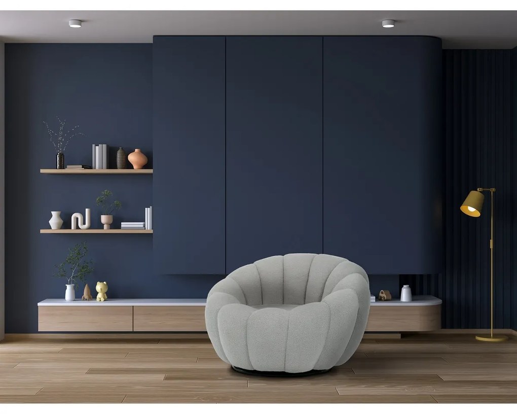 Fotel obrotowy Bouclé GREY2, szary