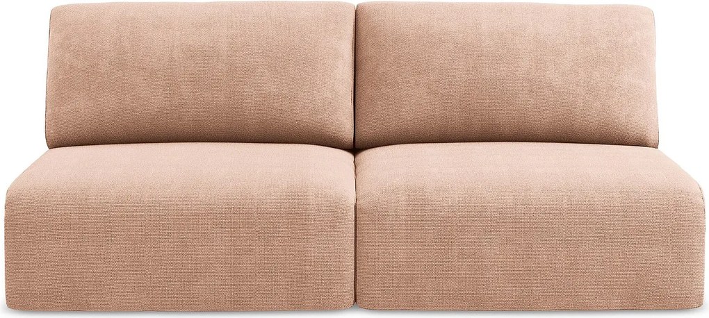 Otwarta Sofa 3-osobowa z funkcją spania - z tkaniny szenilowej - brzoskwiniowy - KONA