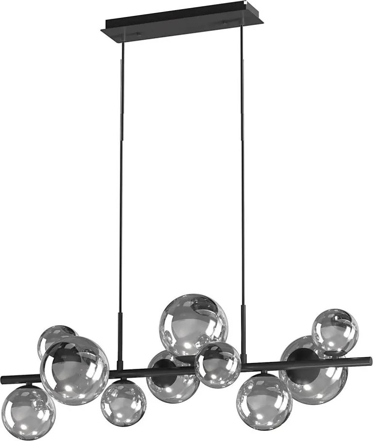 ONLI - Żyrandol na lince PALOMA 10xG9/3W/230V czarny/dymowy