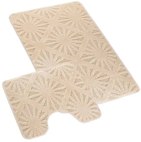 Bellatex Zestaw dywaników łazienkowych Bany zwycięciem Paprsek kremowy, 60 x 100, 60 x 50 cm