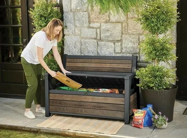 Ławka ogrodowa Keter Deco 227 l, brązowa