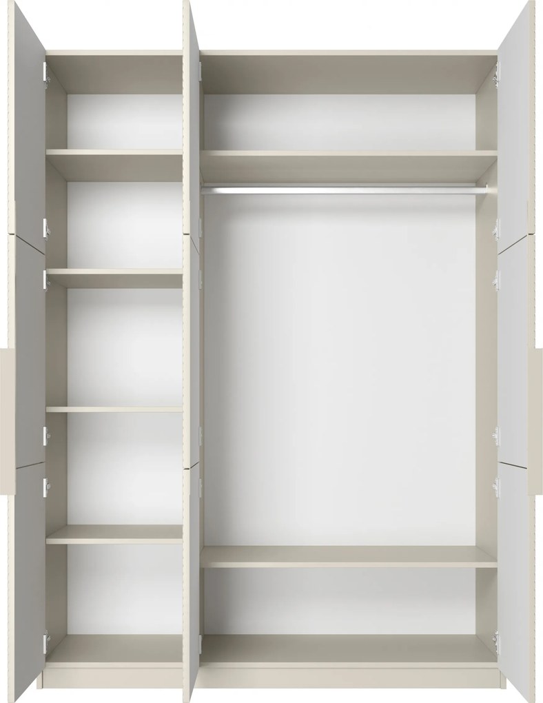 Szafa Asha 150 cm z metalowymi uchwytami - kaszmir / kaszmirowe uchwyty