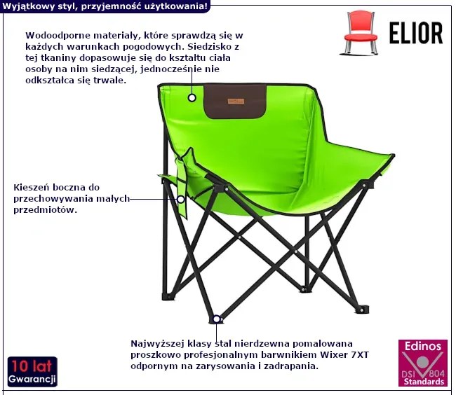 Krzesła kempingowe w kolorze zielonym Z0-S99