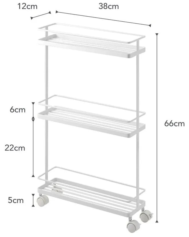 Biały metalowy regał na kółkach 38x66 cm Tower – YAMAZAKI