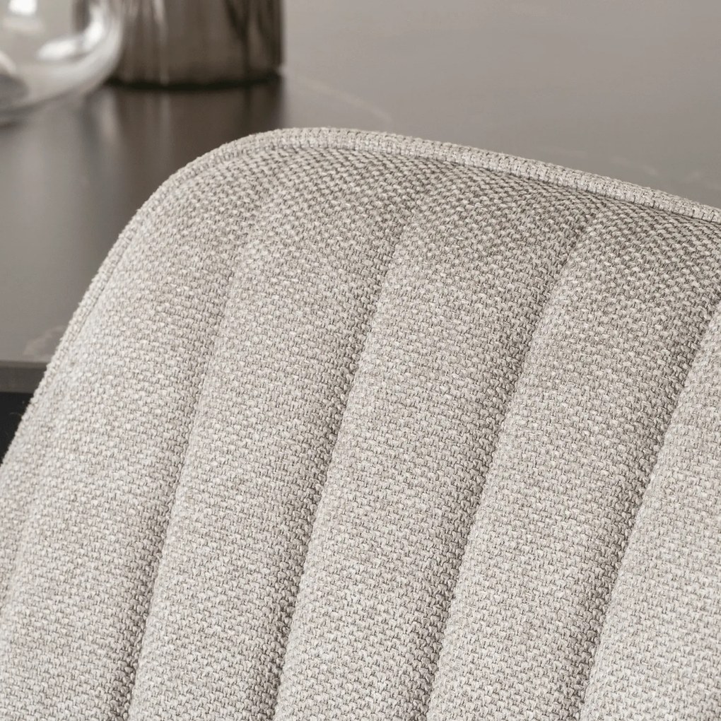 Krzesło Tapicerowane do Salonu MALAGA Szare Nowoczesne