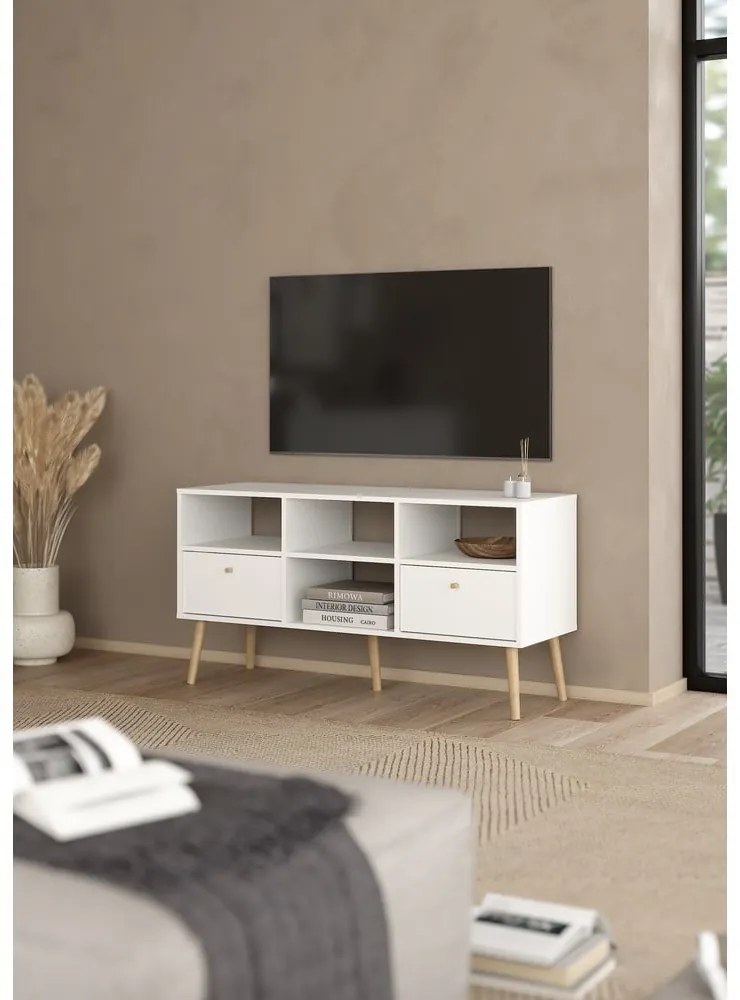 Biała szafka pod TV 117x61 cm Bodo – Tvilum