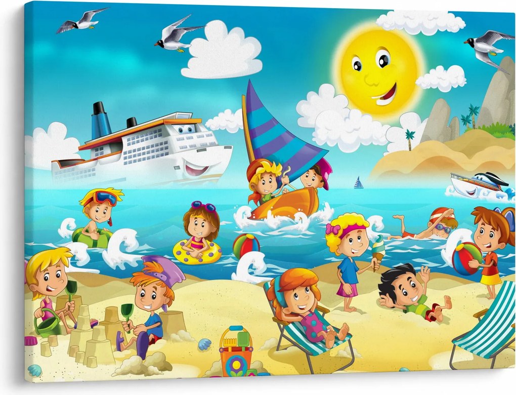 Obraz - Dzień na plaży (70x50 cm)