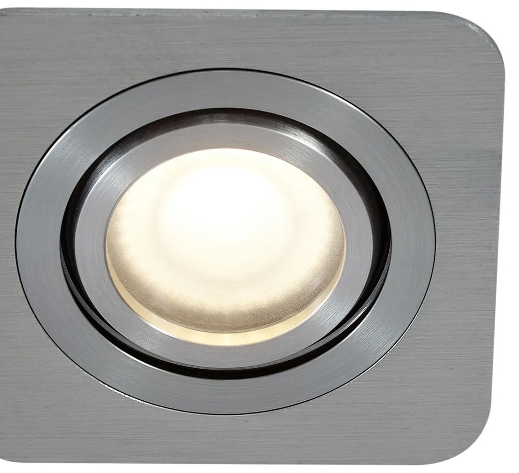 Zewnetrzna Zestaw 6 okrągłych reflektorów wpuszczanych Gunmetal GU10 50mm Regulowane IP44 - Alberto Nowoczesny Oswietlenie zewnetrzne