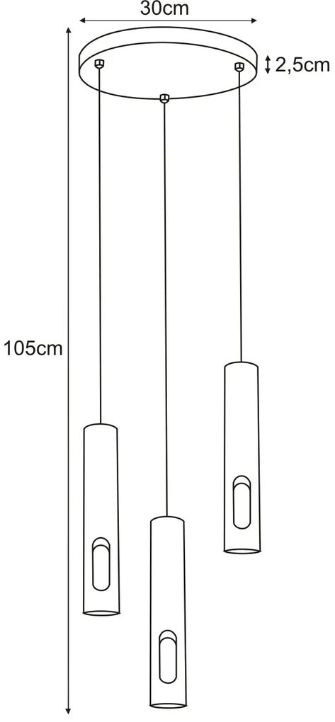 Lampa wisząca sople z wycięciami w kloszu - S864 Ecavo 4X