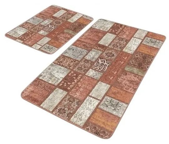 Brązowe aksamitne dywaniki łazienkowe zestaw 2 szt. 60x100 cm – Mila Home