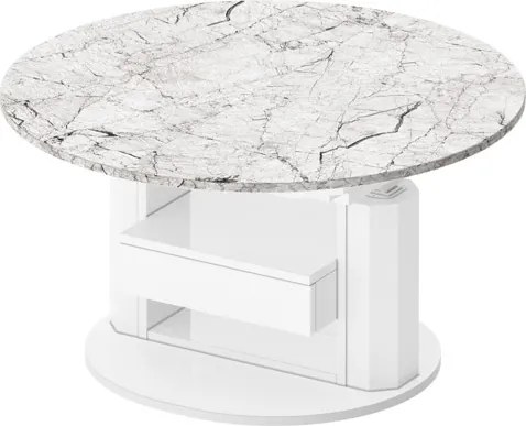 Regulowany ławostół z szufladą Primo Max imitacja marmuru połysk