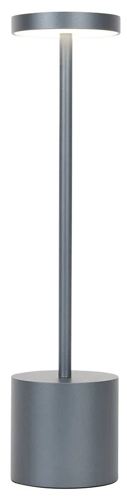Zewnetrzna Lampa stołowa zewnętrzna szara w komplecie z LED z dotykowym ściemniaczem, ładowana - DupontDesignerski Oswietlenie zewnetrzne