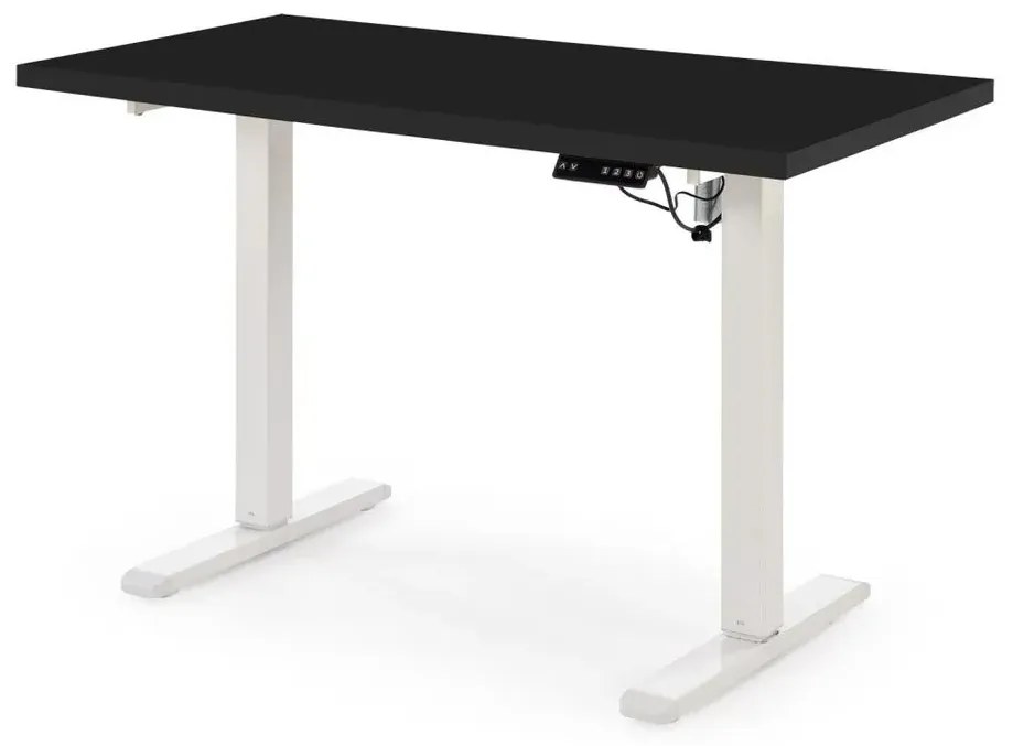 Biurko B54 120x60cm czarne/białe z regulacją wysokości HALMAR
