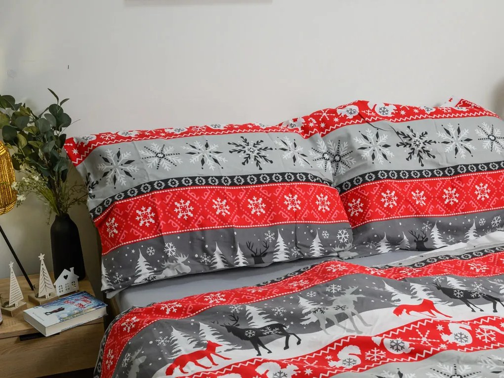 PrzytulneMieszkanie.pl PrzytulneMieszkanie.pl Flanelowa pościel SNOWY FOREST szara Rozmiar pościeli: 70 x 90 cm | 140 x 200 cm